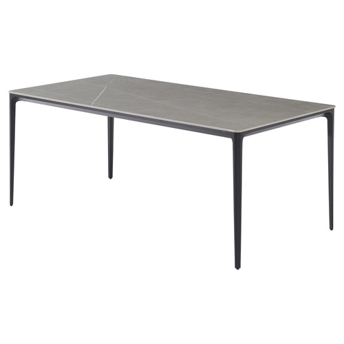 Quay Ceramic Glass Outdoor Dining Table, Cement