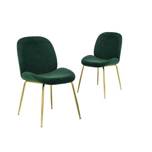 Set of 2 Ivonne Velvet Dining Chairs