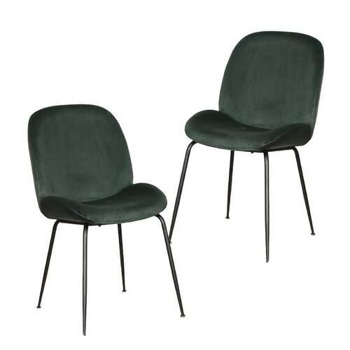 Ivonne II Velvet Dining Chairs Emerald Set of 2