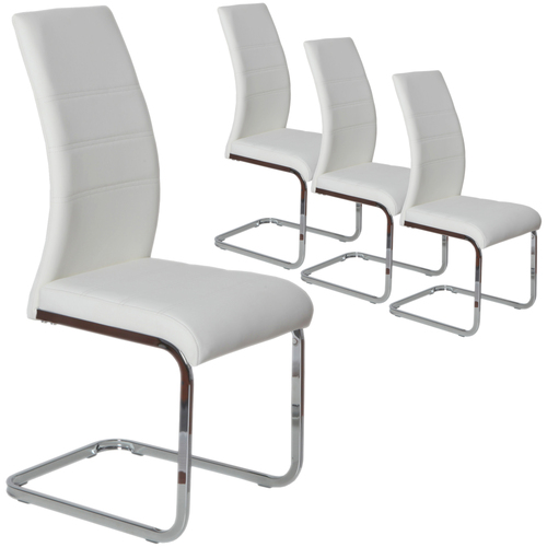 Sofia Faux Leather Dining Chair, White Set of 4