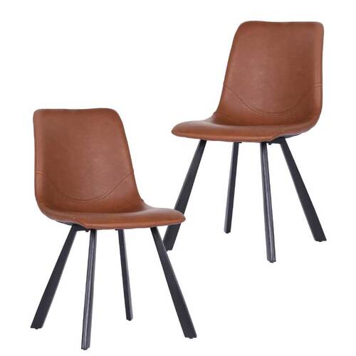 Set of 2 Trac Faux Leather Dining Chair