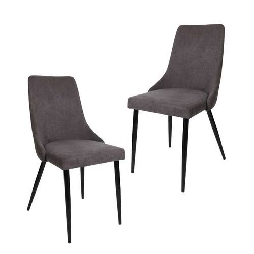 Davi Upholstered Dining Chair, Grey Set of 2