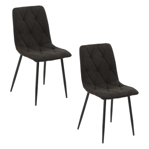 Jasper Upholstered Dining Chairs, Charcoal Set of 2