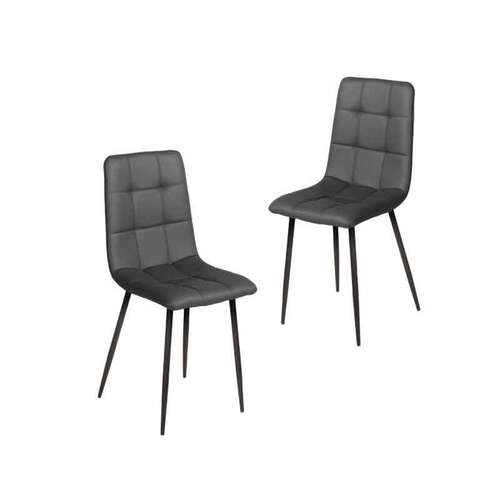 Garry Ultrasuede Dining Chairs, Charcoal Set of 2
