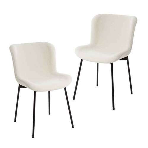Set of 2 Ciselia Boucle Dining Chairs