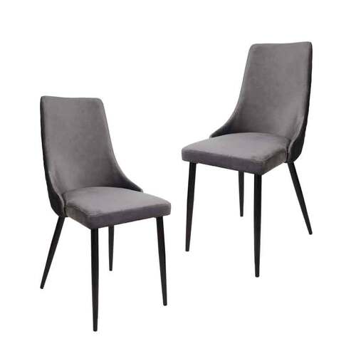 Sofie Velvet Dining Chairs, Slate Set of 2