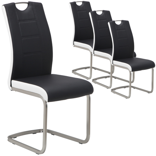 Hautax Faux Leather Dining Chairs, Black Set of 4