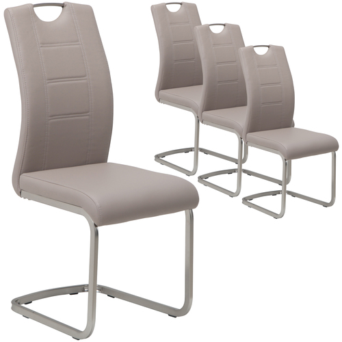 Hautax Faux Leather Dining Chairs, Cappuccino Set of 4