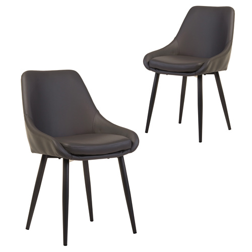 Set of 2 Muse Faux Leather Dining Chairs