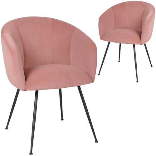 Set of 2 Rowena Velvet Fabric Dining Chairs