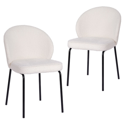 Set of 2 Stella Boucle Dining Chairs