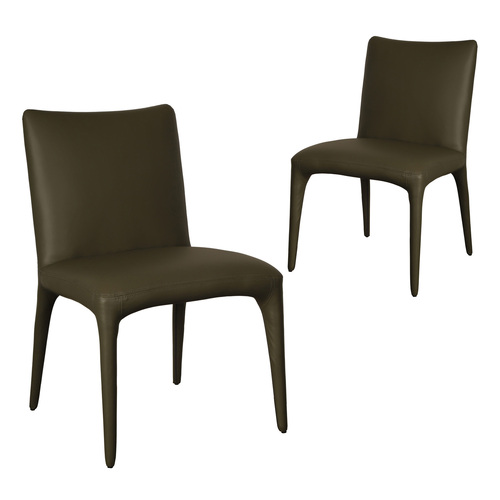 Set of 2 Claudia Faux Leather Dining Chairs
