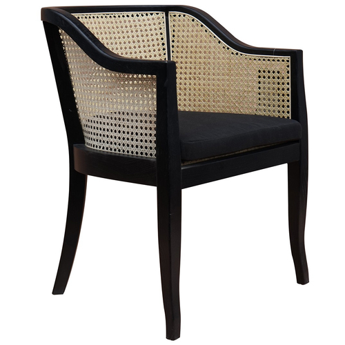 Marion Black Rattan Armchair