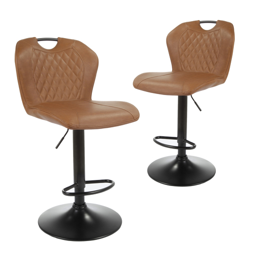 Set of 2 Iris Upholstered Adjustable Barstools