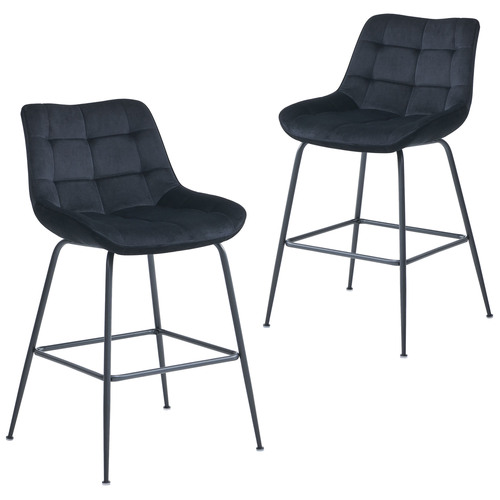 Set of 2 Duke Velvet Barstools