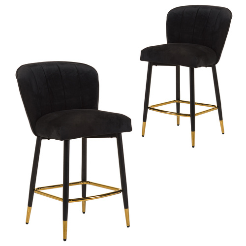 Set of 2 Reid Velvet Barstools
