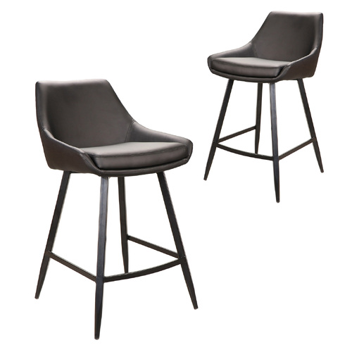 Set of 2 Toby Faux Leather Barstools