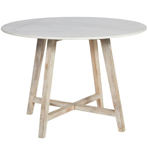 Irving Marble & Timber Round Dining Table