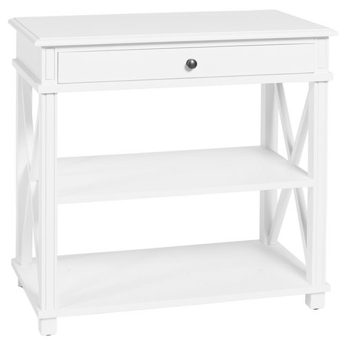Manto Timber Bedside Table, Large, White