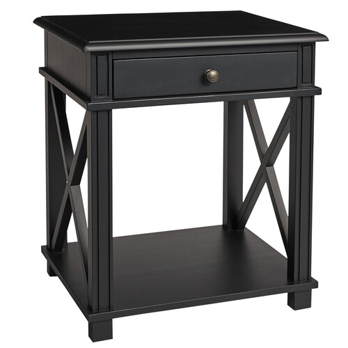 Manto Timber Bedside Table, Small, Black