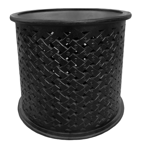 Pavillion Mango Wood Round Side Table, Charcoal