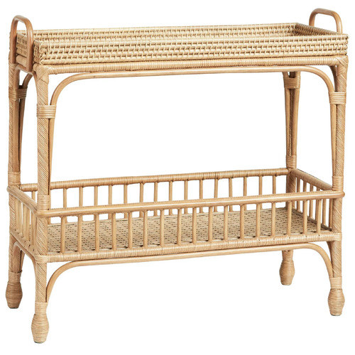 Palm Springs Rattan Bar Cart, Natural