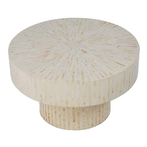 Mother of Pearl Inlay Coffee Table Cream/Natural