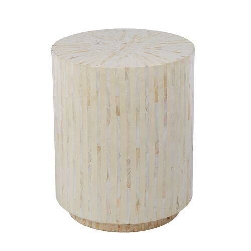 Mother of Pearl Inlay Side Table Cream/Natural