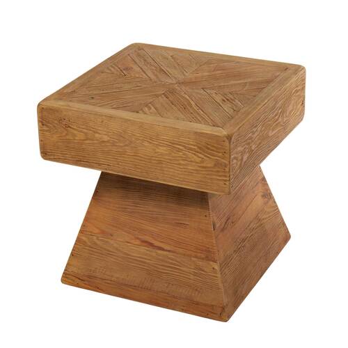 Elroi Reclaimed Pine Wood Square Side Table