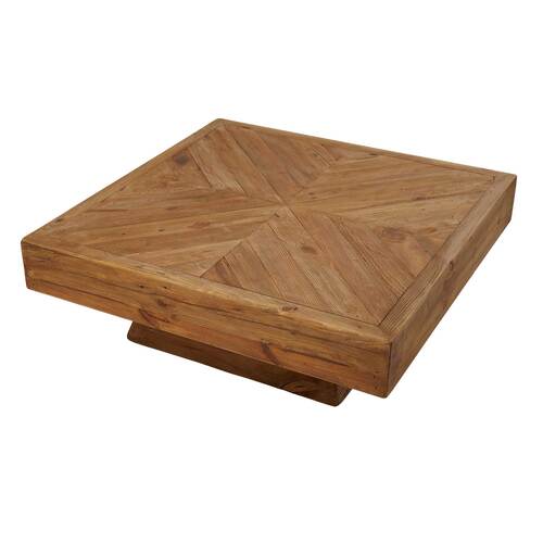 Elroi Reclaimed Pine Wood Square Coffee Table