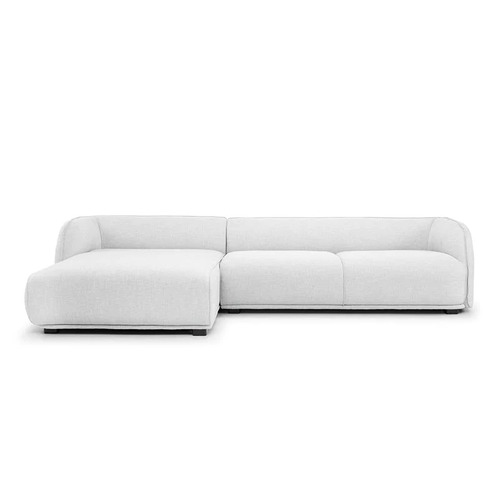 Brooklyn 3 Seater Left Chaise Fabric Sofa - Light Texture Grey