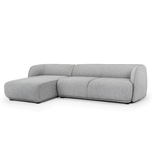 Brooklyn 3 Seater Left Chaise Fabric Sofa - Graphite Grey