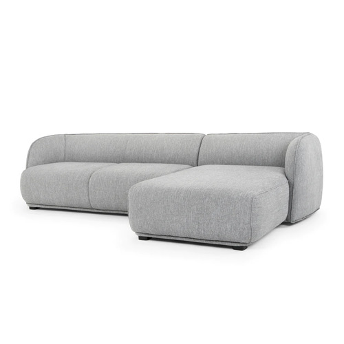Brooklyn 3 Seater Right Chaise Fabric Sofa - Graphite Grey