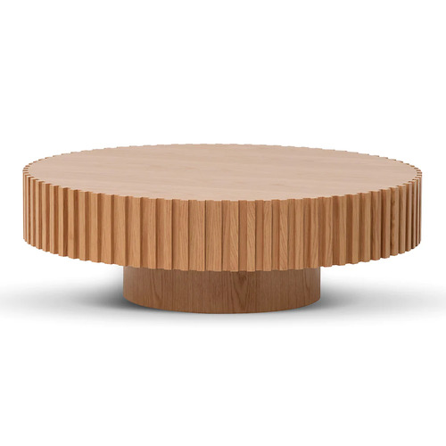 Sia Oak Round Coffee Table, Natural