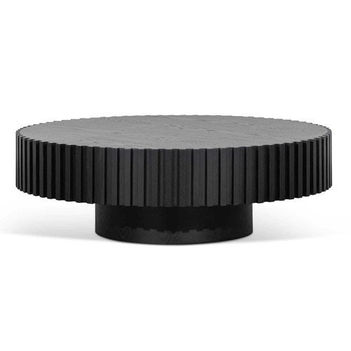 Sia Oak Round Coffee Table, Black