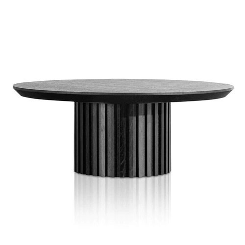 Samuel 90cm Wooden Round Coffee Table, Black