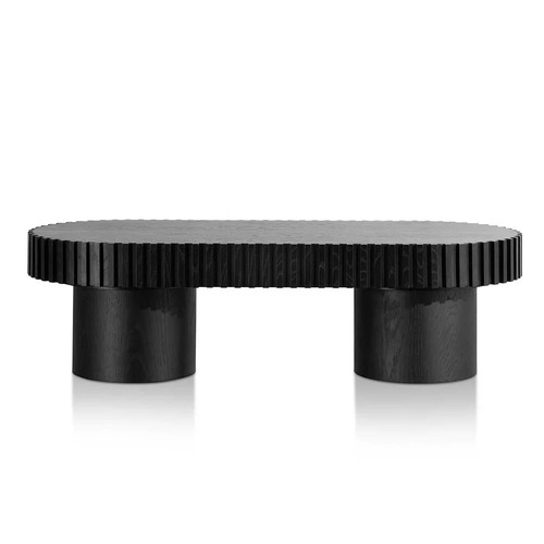 Paloma Wooden Oval Coffee Table, 140cm, Black