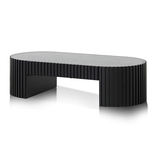 Francesca 1.3m Oval Coffee Table, Full Black Oak