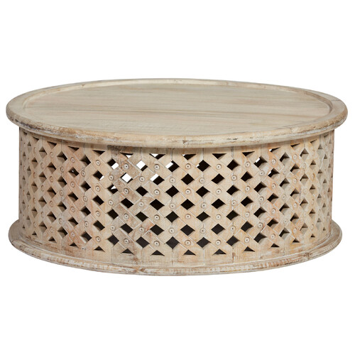 Pavillion Mango Wood Round Coffee Table, Natural