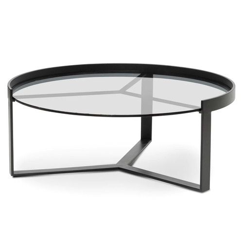 Franklin 90cm Glass Round Coffee Table - Large