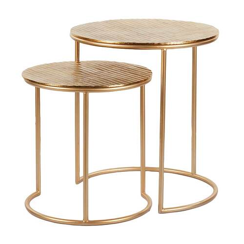 Coco Nesting Side Table 2pcs Set Gold