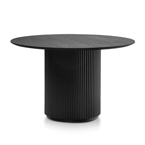 Cosmos 1.2m Round Wooden Dining Table - Black