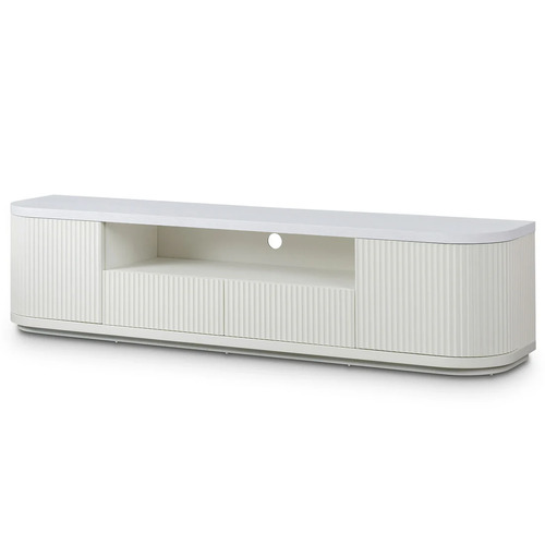 Cosmos 2m Veneer Top Entertainment TV Unit - Two Tone White