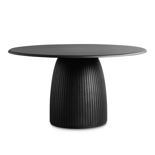 Flute 1.4m Round Dining Table - Full Black