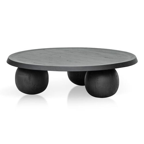 Yoko 100cm Elm Ball Coffee Table - Full Black