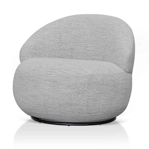 Elise Swivel Fabric Lounge Chair - Fog Grey