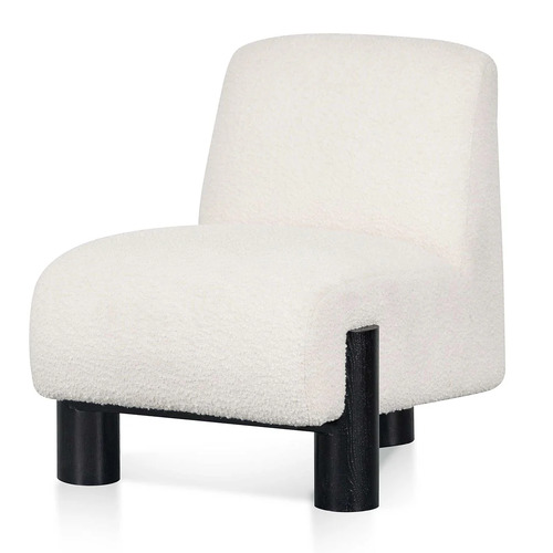 Danni Fabric Lounge Chair - Ivory White Boucle