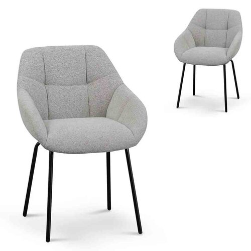 Set of 2 - Adele Fabric Dining Chair - Spec Grey