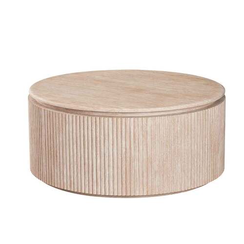 Etta Travertine Effect Round Coffee Table