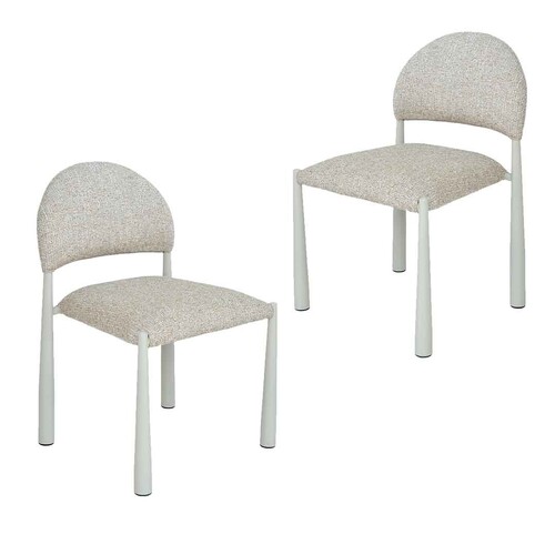 Emilie Set of 2 Textured Fabric Dining Chair, Autumn